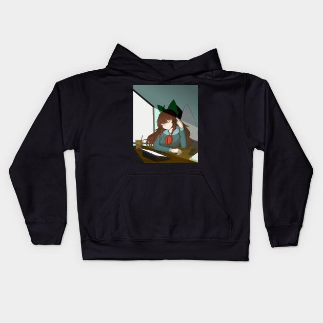 Chilling Okuu Kids Hoodie by Kirisame's Atelier